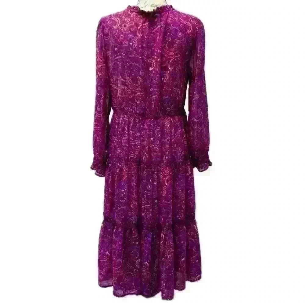 Beach Lunch Lounge Collection Med Long Sleeves Sheer Coverup Maxi Dress - Picture 3 of 16